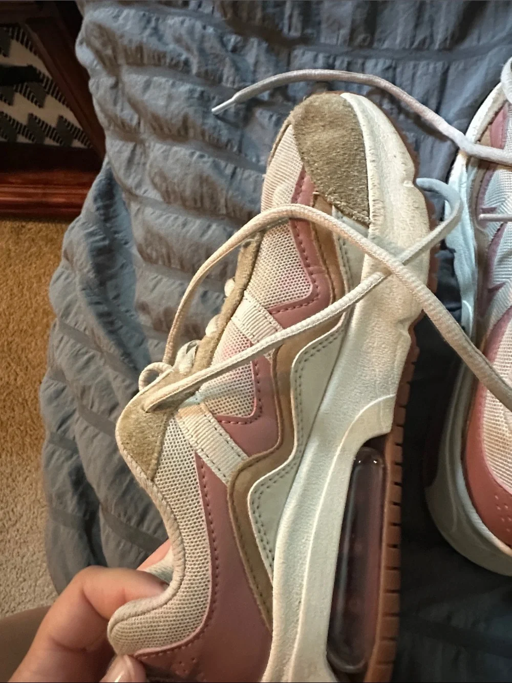 Skechers Women's Beige with Pink Trim Walking Shoes